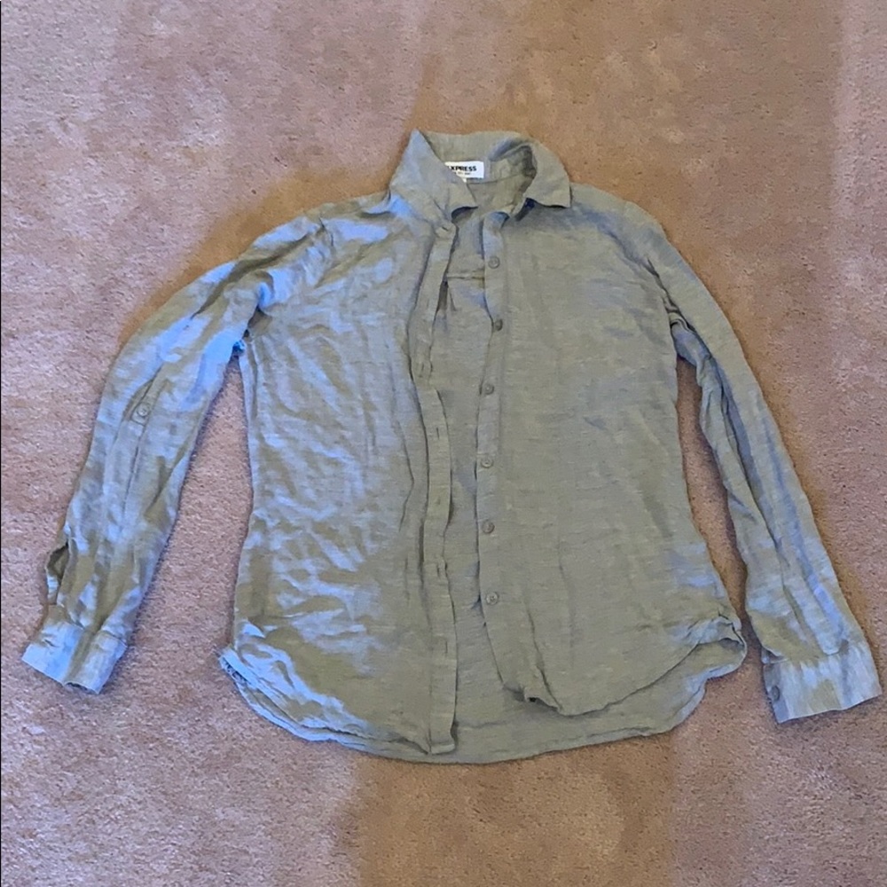 Express Grey Button down Blouse